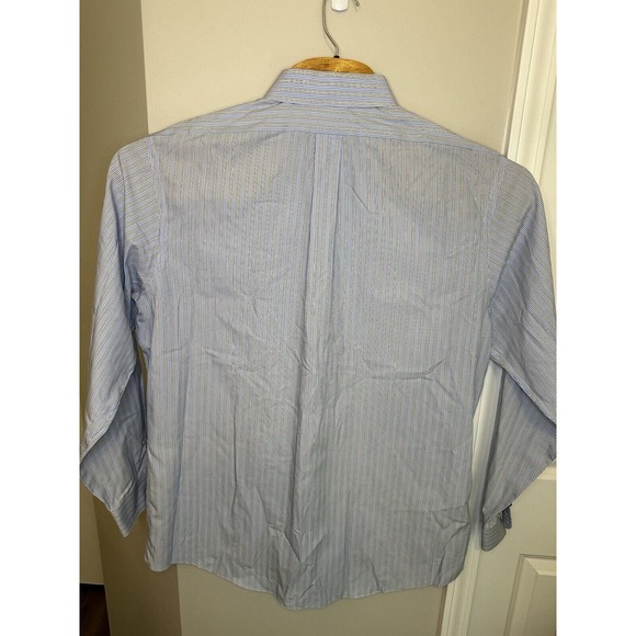 Brooks Brothers Mens 17-35 Classic Dress Shirt Long Sleeve Full Button‎ Up Blue - Picture 7 of 10